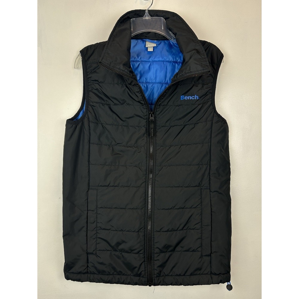 Bench Puffer Vest Mens M Jacket Zip Puffer Black Casual Quilted Outdoor Solid